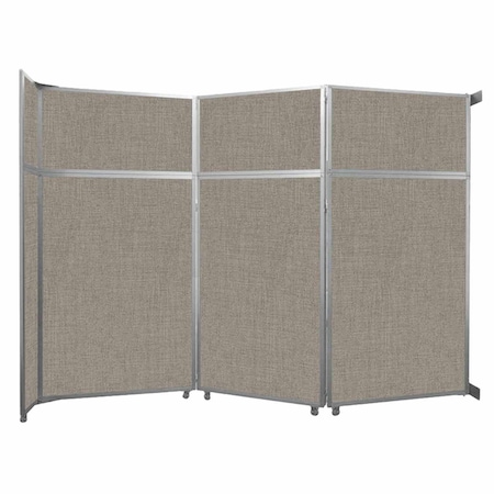 Versare Operable Wall Folding Room Divider 11'9" x 8'5-1/4" Warm Pebble Fabric 1070246